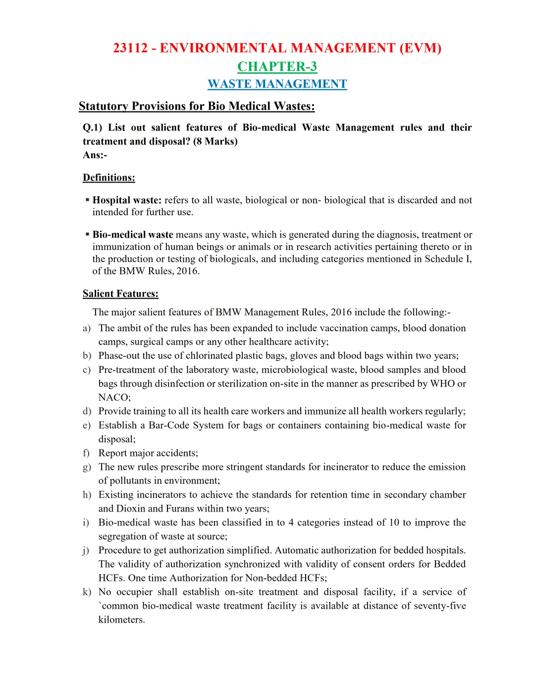 Chapter 3 – Waste Management | Environmental Management (EVM)