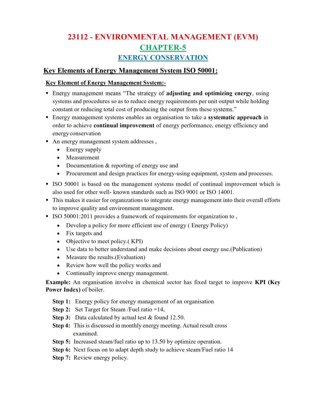 Chapter 5 – Energy Conservation | Environmental Management (EVM)