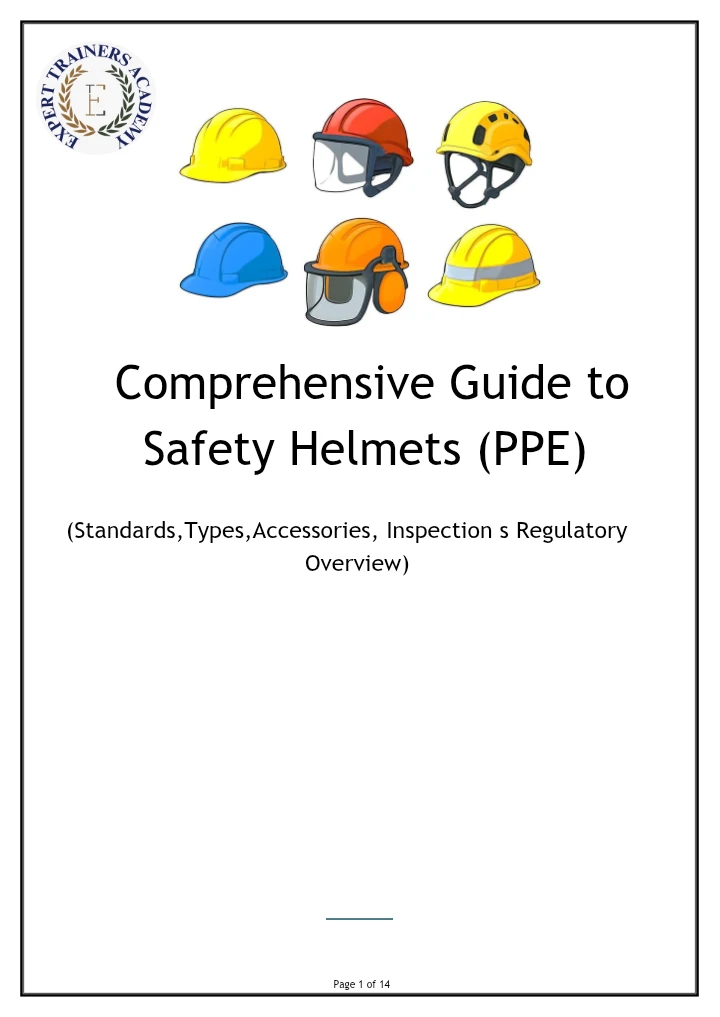 Comprehensive Guide to Safety Helmets (PPE)
