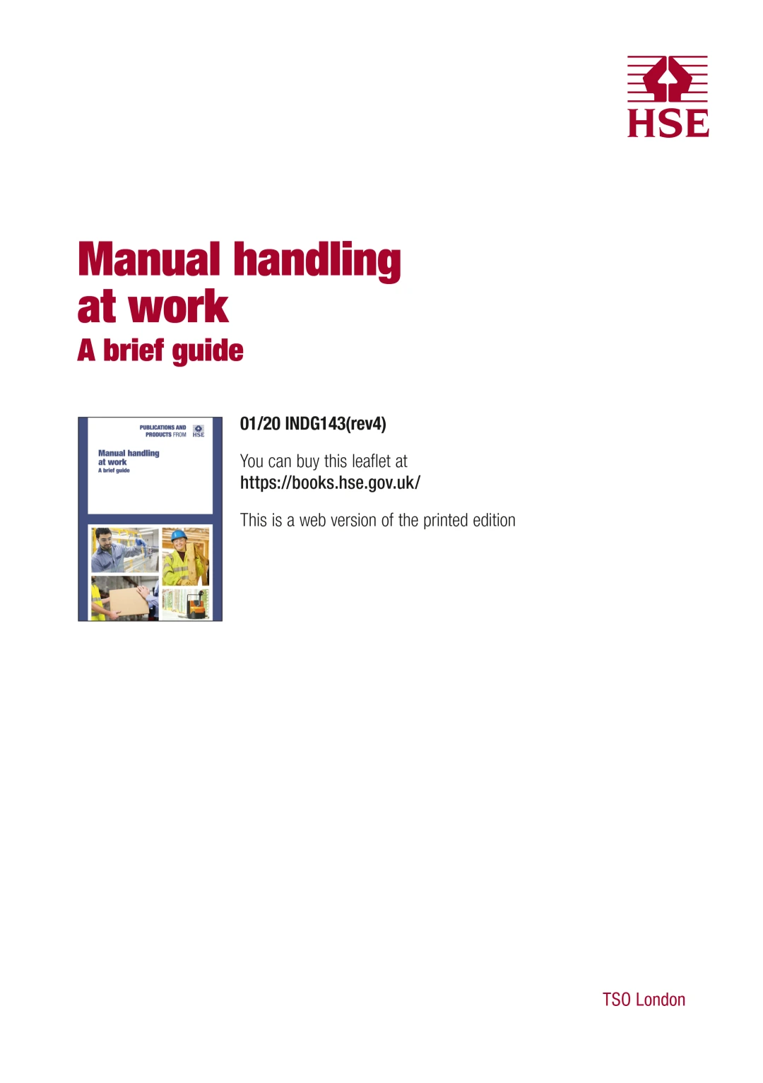 Manual Handling at Work – A Brief Guide