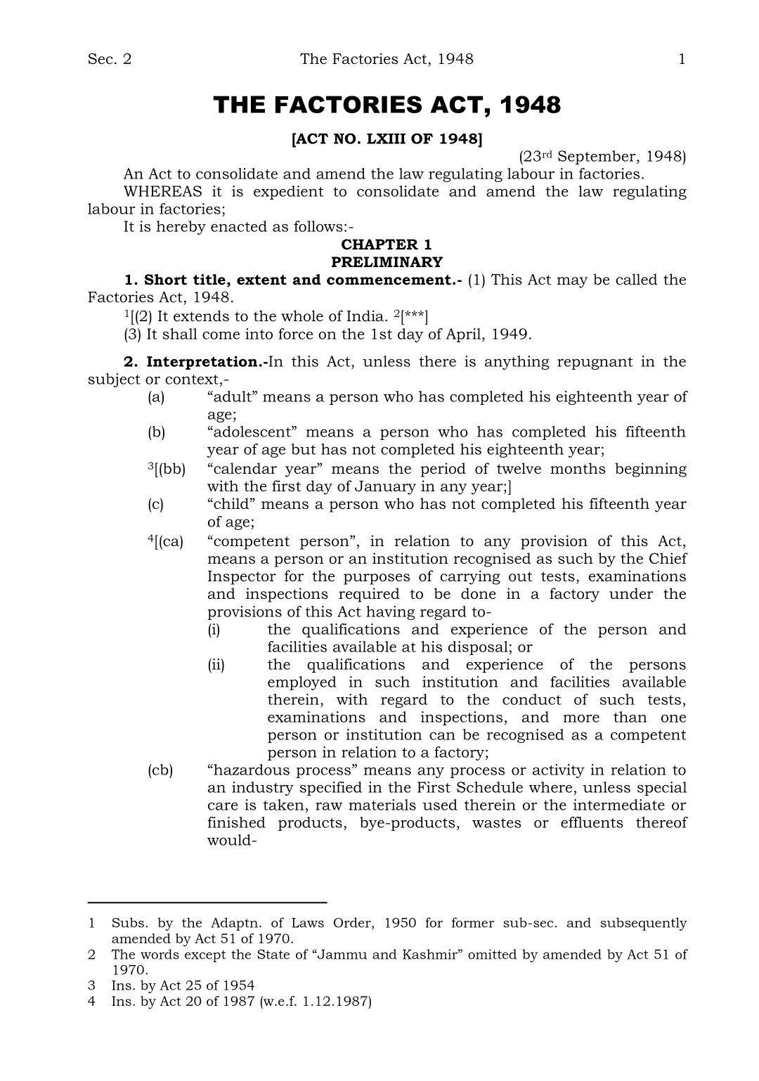 The Factories Act, 1948