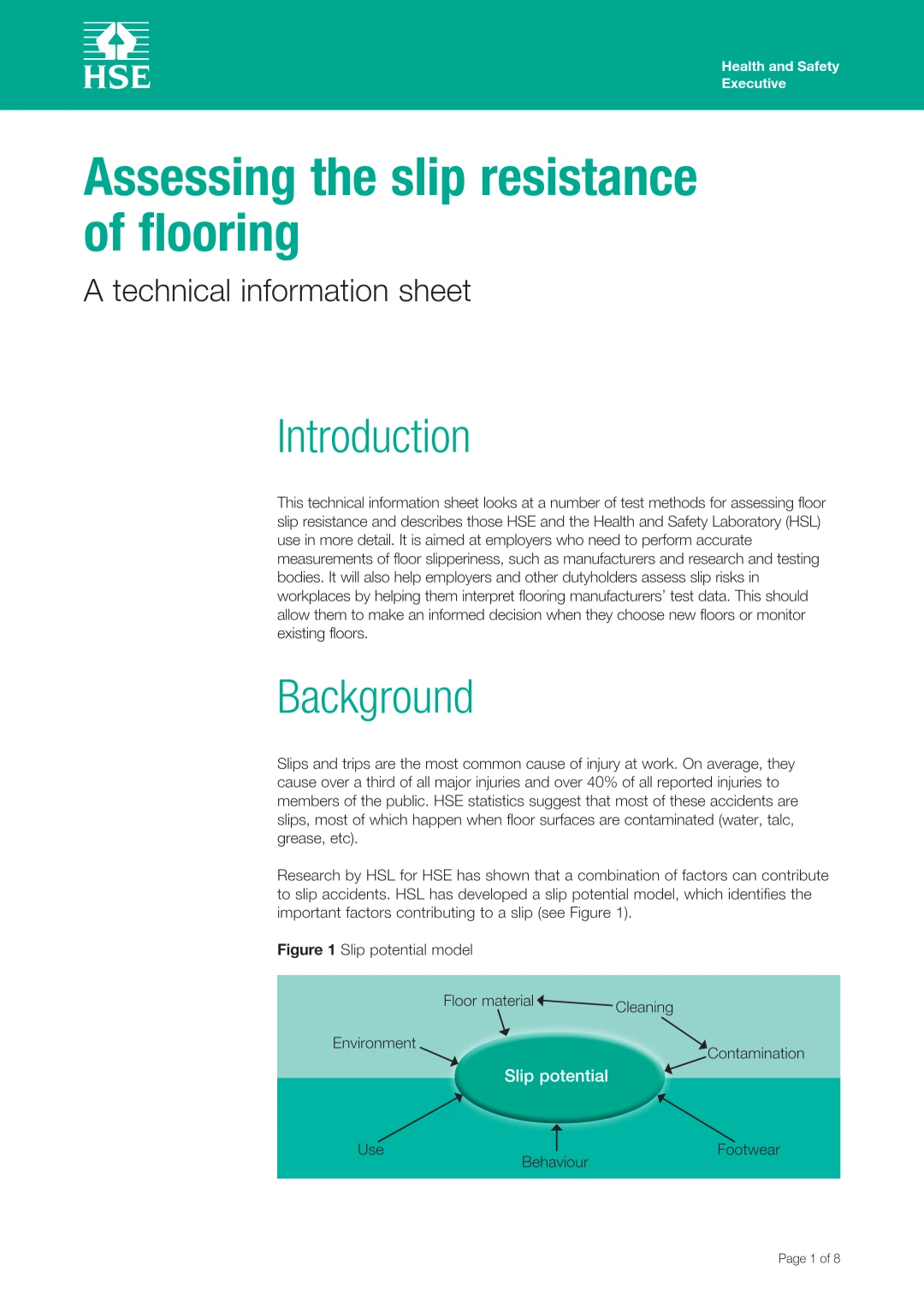 Assessing the Slip Resistance of Flooring – HSE Technical Information Sheet