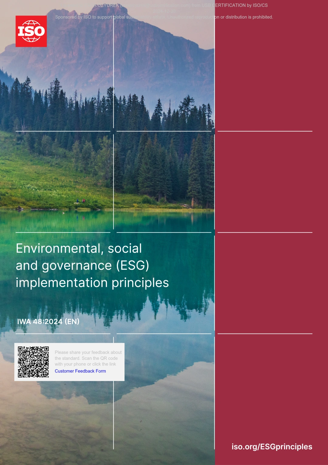 ISO IWA 48:2024 – Framework for Implementing Environmental, Social and Governance (ESG) Principles